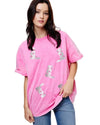 Metallic Cowboy Boots Graphic Tee-Shirts & Tops-Zutter-Small-Pink-taninitrio