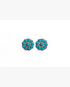 Turquoise Stud Flower Earrings-Earrings-West & Co-taninitrio