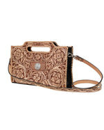 Chic Floral Carving Crossbody Clutch-Bag and Purses-Rafter T Ranch Company-Brown-taninitrio