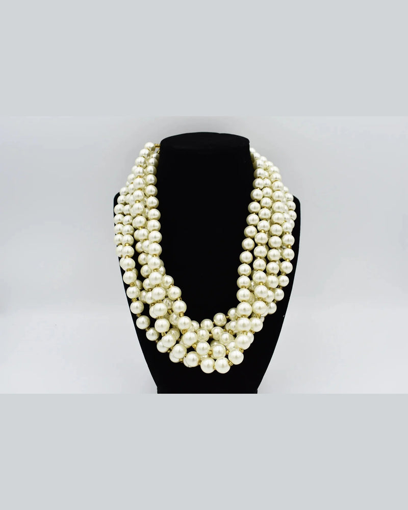 Stacked Glass Pearl Necklace-Necklaces-Jennifer Ponson-taninitrio