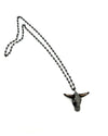 Crystal Steer Head Necklace-Necklaces-Jennifer Ponson-Black Hematite-taninitrio