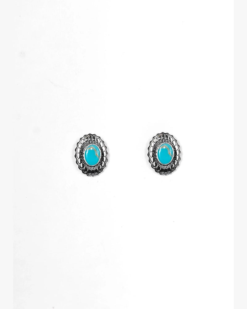 Concho Turquoise Earrings-Earrings-West & Co-taninitrio