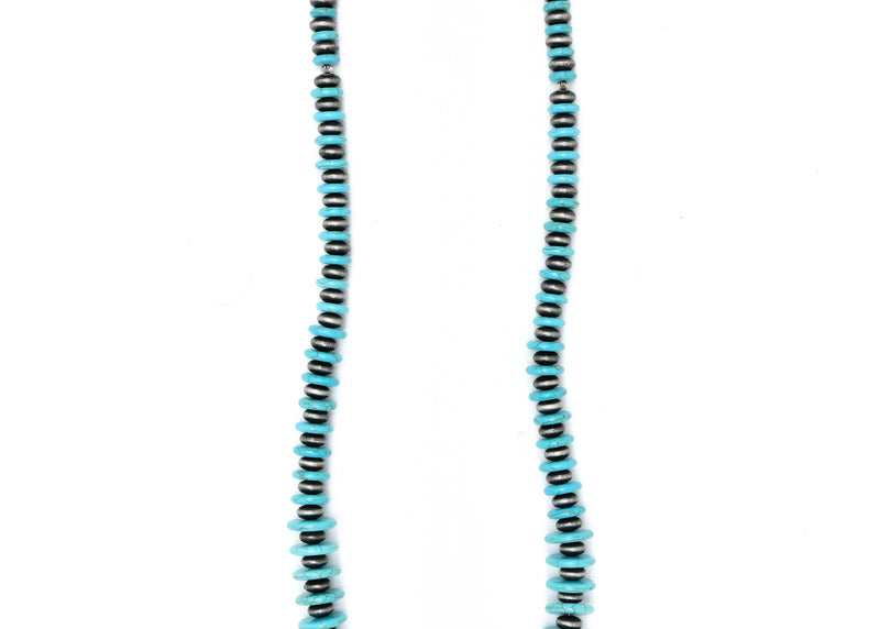 Faux Navajo Pearl Turquoise Necklace-Necklaces-West & Co-taninitrio