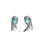 Silver Boot Earrings-Earrings-West & Co-Turquoise-taninitrio