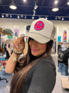 Patch Hats-Hats-Lucky Girl Boutique-Pink Smiley-taninitrio