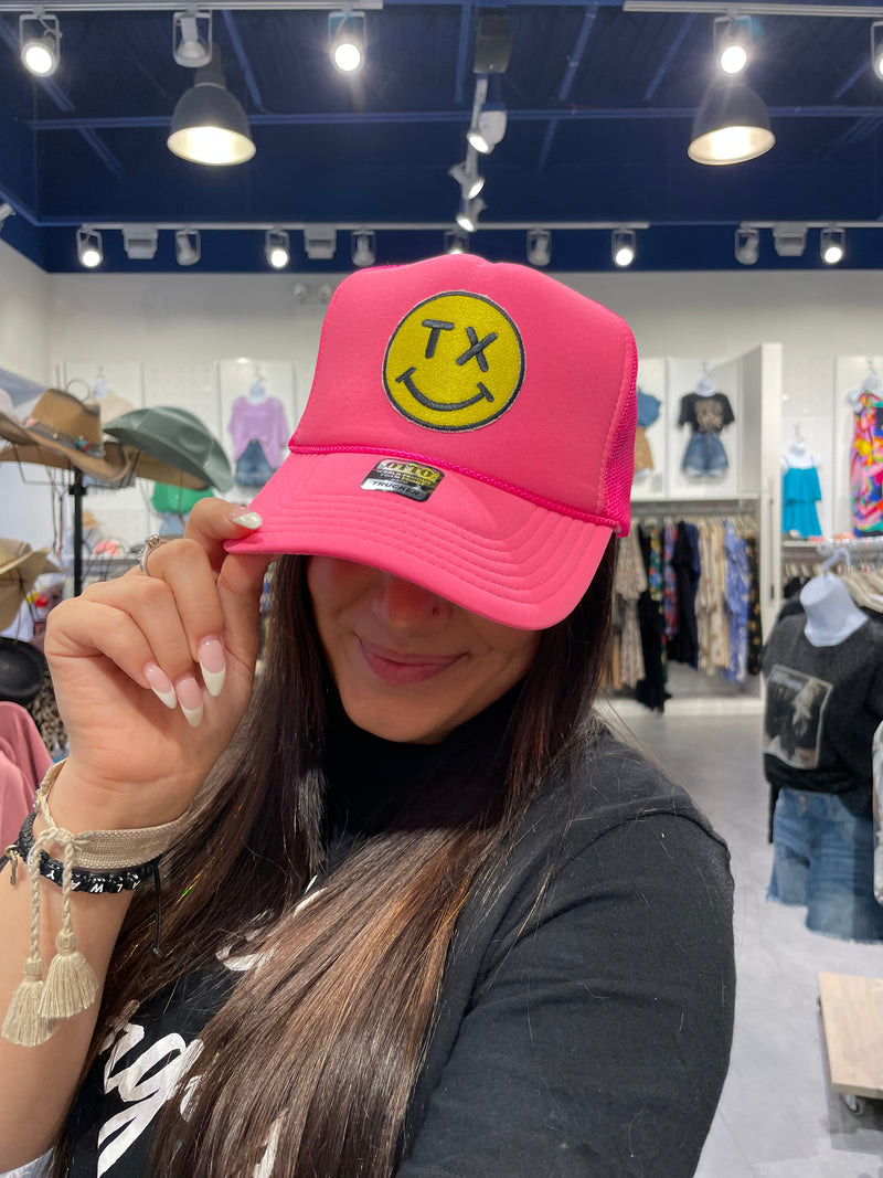 Patch Hats-Hats-Lucky Girl Boutique-Yellow TX Smiley-taninitrio