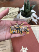 Longhorn Leather Earrings-Earrings-XOXO ART & CO-taninitrio