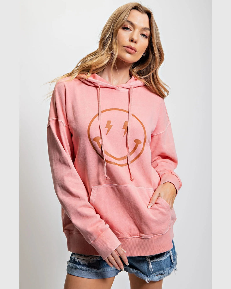 Happy Face Hoodie-hoodie-Easel-Small-Faded Coral-taninitrio