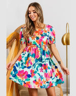 Silky Floral Print Dress-Dresses-BiBi-Small-Mint-taninitrio