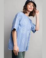 Smiley Face Top-Shirts & Tops-Easel-Small-Peri Blue-taninitrio