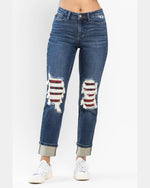 Mid-Rise Buffalo Plaid Jeans-Jeans-Judy Blue-1(25)-taninitrio