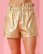 Faux Leather Paper Bag Shorts-shorts-Fantastic Fawn-Small-Gold-taninitrio