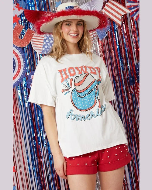 Rhinestoned Howdy T-Shirt-T-Shirt-Fantastic Fawn-White-Small-taninitrio