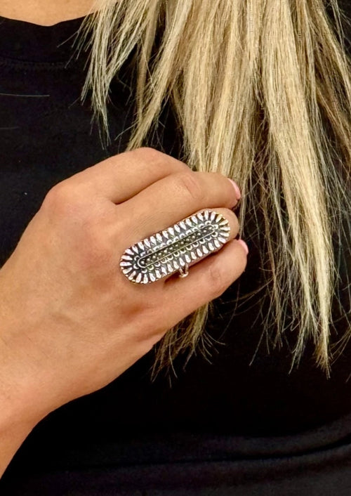 Elongated Silver Cluster Ring-Rings-West & Co-taninitrio