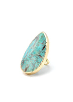 Turquoise Stone Ring-Rings-West & Co-Gold-taninitrio