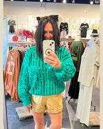 Sequin Sweater-Sweaters-She + Sky-Small-Green-taninitrio