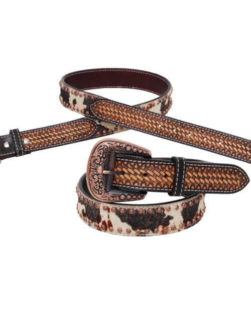 Peppered Cowhide Belt-belts-Rafter T Ranch Company-SM-32"-taninitrio