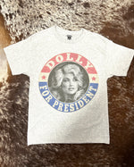 Dolly President T-Shirt-T-Shirt-Bohemian Cowgirl-Grey-Small-taninitrio