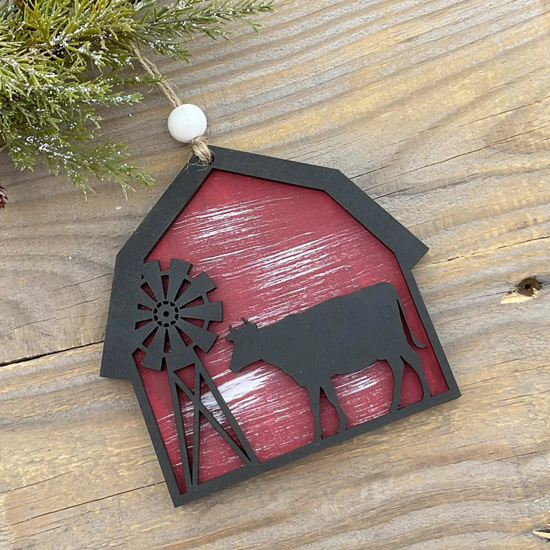 Christmas Wooden Ornaments-Holiday Ornaments-Willow's Corner-Windmill-taninitrio